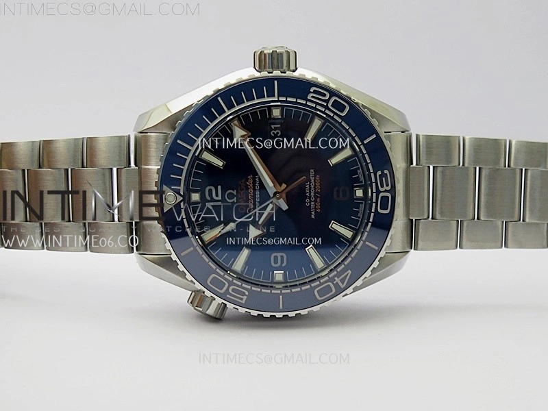 Planet Ocean 43.5mm Blue Ceramic Bezel SS SCF 1:1 Best Edition Blue Dial on SS Bracelet A8900